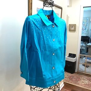 SPARTELLE TEAL BLUE JACKET. SIZE LARGE